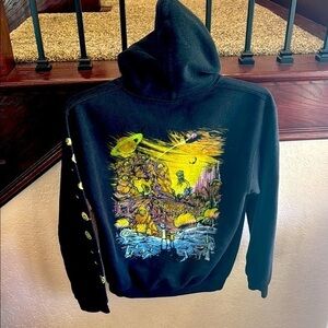 Graphic Black Rick And Morty Long Sleeve Adult Swim Size Small Animated Hoodie